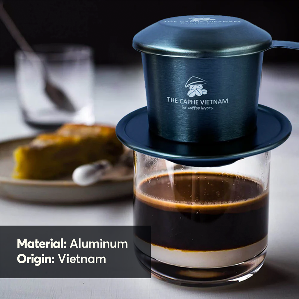 The Caphe Vietnam Coffee Phin Filter - Made with Aluminium |Dark Grey Vietnamese Phin Filter | Drip Coffee Maker | Reusable Filters